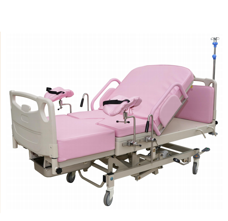 MN-DB003 Hydraulic Delivery Table with Stirrups, Adjustable Height Maternity Bed for Labor Ward