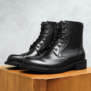 Botas de Tobillo para Hombre, Primavera-Otoño, Parte Superior de Cuero Genuino con Estampado de Leopardo, Suela de Goma, Impermeables, para Trabajo - Product Image 5