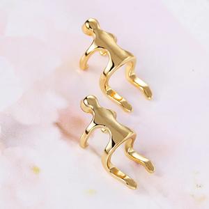 Orecchini a Cerchio Placcati Oro Meadkilda con Design Cartoon, Gioielli Unisex alla Moda in Lega Color Oro Bianco - Product Image 6