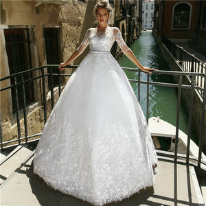 Vestidos <span class=keywords><strong>de</strong></span> <span class=keywords><strong>Novia</strong></span> Modernos <span class=keywords><strong>de</strong></span> Alta Calidad para Chicas, Nuevos Vestidos <span class=keywords><strong>de</strong></span> Maternidad con Encaje y Apliques, Tallas Grandes - Product Image 3