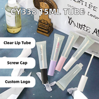 CY338 Tubes vides en plastique blanc de 15 ml pour brillant à lèvres/rouge à lèvres avec bouchon à vis, surface colorée par injection, logo OEM pour la vente en gros