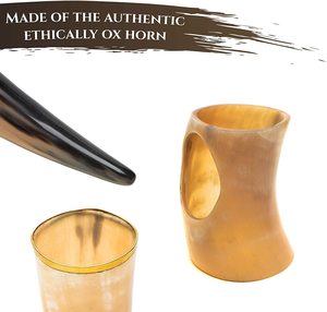 Taza de cuerno hecha a mano de alta calidad auténtica, diseño Animal único, suavidad ecológica, técnica pulida, artesanías naturales - Product Image 6