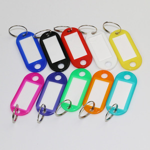 분할 링 레이블 창이있는 다양한 색상 거친 플라스틱 키 태그 키 태그 - Product Image 4