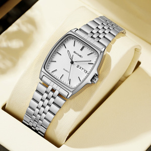 <b>Men's</b> and Women's Steel Strap Quartz <b>Watch</b> with Sunday Calendar and Business Design for Wrist - Product Image 2