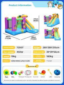 Castillo Inflable Doctor Dolphin para Niños, Casa de Juegos Interior Pequeña para Jardín de Infancia, Tobogán, Cama Elástica, Red de Seguridad, Capacidad de 150 kg - Product Image 5