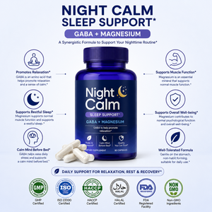 RAINWOOD Capsules de magnésium GABA pour le sommeil, marque privée, supplément apaisant nocturne OEM - Product Image 2
