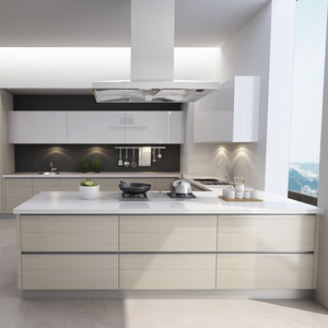 Impiallacciatura di legno da cucina set da cucina progetti di mobili con porta di legno - Product Image 6