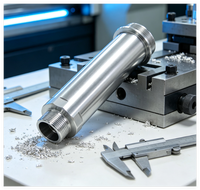 Manchon de cylindre fileté en aluminium usiné CNC, pièces de tige tubulaire creuse usinées avec précision sur mesure