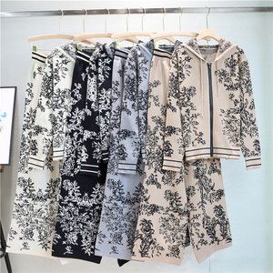 Autunno nuova moda Casual sport Set maglieria da <span class=keywords><strong>donna</strong></span> con cappuccio stampa maglione <span class=keywords><strong>pantaloni</strong></span> larghi <span class=keywords><strong>donna</strong></span> due pezzi elegante pantalone - Product Image 2