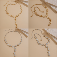 Nouveau collier ras de cou en perles de goutte d'eau CCB de style bohème été 2024