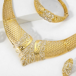 ชุดเครื่องประดับเจ้าสาว Zeadear ชุบทอง 14K ประดับด้วยเพชรซิคอน สำหรับงานแต่งงาน งานหมั้น งานครบรอบ และงานเลี้ยง - Product Image 4