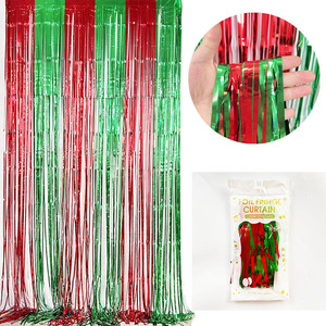 Tirai Sutra Hujan Rumbai Foil Metalik Warna-warni Berkilau untuk Dekorasi Pesta Pernikahan Ulang Tahun, Latar Belakang Tinsel, Properti Photo Booth - Product Image 6