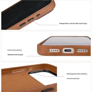 جراب جلد صناعي قابل للتطبيق لهاتف آيفون 17 بروماكس جراب واقي لكامل الجسم لهاتف آيفون 17 Air Magnetic ، - Product Image 3