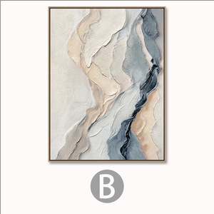 Art mural suspendu Art Déco de luxe, peinture sur toile texturée <span class=keywords><strong>beige</strong></span> <span class=keywords><strong>et</strong></span> bleue moderne pour la décoration intérieure haut de gamme - Product Image 6