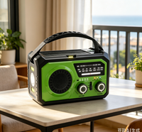 Notfall-Wetterradio-Set 16000mAh Handkurbel- und Solarbetriebener AM/FM/NOAA-Empfänger mit LED-Taschenlampe und Powerbank für Outdoor-Aktivitäten