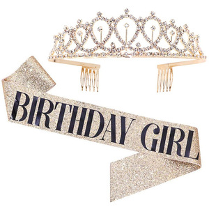 Écharpe scintillante pour fête d'anniversaire 18 21 30 40 50, écharpe pour fille d'honneur, décorations et fournitures pour fête d'anniversaire X3161 - Product Image 5