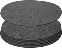 6 pièces de sets de table ronds en feutre de 37 cm, lavables, antidérapants, décoratifs et modernes pour la maison, les fêtes et l'usage quotidien
