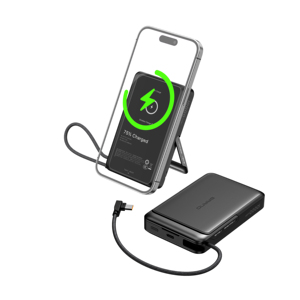 Cargador Rápido de 22.5W con Cable Tipo-C Integrado, Banco de Energía de 10000mAh, Cargador Inalámbrico Magnético con Soporte - Product Image 3