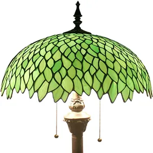 Tiffany lampadaire Art lumineux debout liseuse ambre vitrail cristal perle perle abat-jour Boho lampadaires