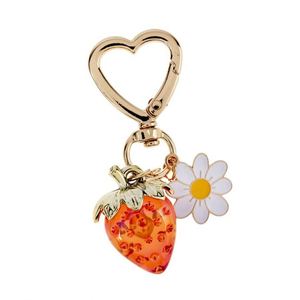 2025 New Arrival High Quality Crystal Strawberry Metal Keychain Pendant Suitable for Girls <b>Gift</b> and <b>Bag</b> and Phone Pendant - Product Image 4