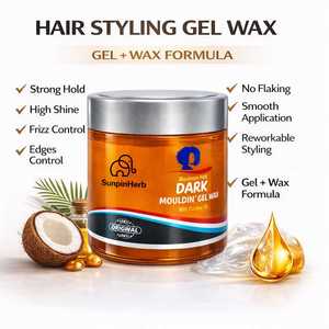Cera en Gel de Fijación Máxima con Aceite de Coco, Sin Residuos, Gel para Peinar el Cabello, para Trenzas, Rastas y Cabello Afro, Marca Privada OEM - Product Image 6