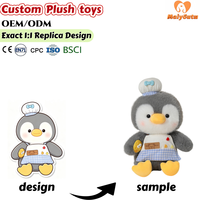 Jouets en peluche Chef Pingouin OEM ODM avec tablier à carreaux bleus, décoration de chambre à coucher, poupée anti-stress à câliner pour cadeau d'anniversaire