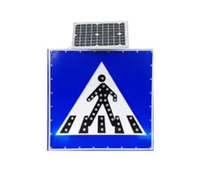 600mm traffic safety pedestrian crossing sign solar LED sign