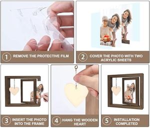 Quà Tặng Ngày của mẹ cho mẹ từ Con Gái Con Trai, tin nhắn tự làm xoay khung ảnh bằng gỗ cá nhân Ý tưởng quà Tặng nhà chân thành - Product Image 5