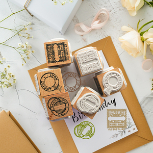 Sellos de madera funcionales creativos para álbum de recortes, herramienta estacionaria escolar para oficina, estamos de goma de madera para uso personal - Product Image 5