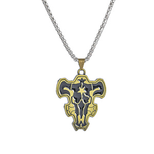 Collar Vintage de Anime Black Clover con Colgante del Emblema de los Caballeros Mágicos y Cadena de Serpiente, Colgante de Aleación - Product Image 5