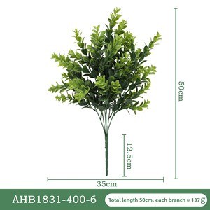 Bouquet d'herbe artificielle en plastique imitation eucalyptus, fausse fleur, décoration d'intérieur, matériau mural végétal lumineux - Product Image 4