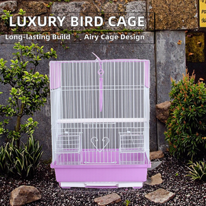 Özelleştirilebilir renkler Modern katı toz kaplı Birdcages taşınabilir demir tel kutusu Pet kafesleri evler nefes plastik tepsi - Product Image 2