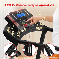 Tapis roulant électrique pliable pour personnes âgées, usage domestique, affichage LED de la fréquence cardiaque, moteur 2,5 CV - Équipement d'exercice professionnel