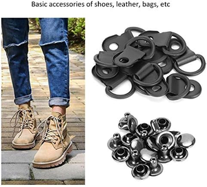 Boucle de lacet en alliage d'argent avec rivets, utilisée pour la réparation/décoration des accessoires de camping/randonnée/alpinisme - Product Image 5