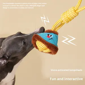Juguete para masticar perro de peluche interactivo con luz de sonido chirriante ecológico, juguete para mascotas con nudo de cuerda de tira y afloja para perros pequeños y medianos - Product Image 2
