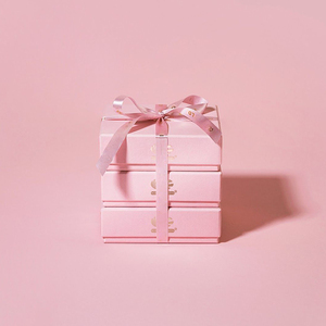 Custom Logo Jewelry Packaging Gift Box Luxury Velvet Fancy Ribbon Earings Necklace <strong>Jewellery</strong> Custom <strong>Pink</strong> Packaging Box <strong>Set</strong> - Product Image 2