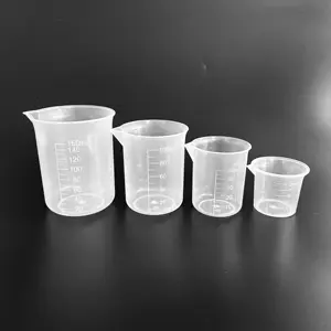 Producción profesional 25ML 50ML 100ML 150ML 250ML 300ML 500ML 1000ML LAB PP Tazas de plástico de medición