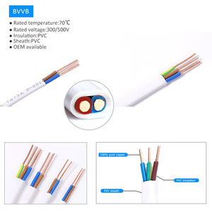 Câble électrique plat en cuivre massif isolé en PVC (BVVB) avec indice de protection IP67 pour installation fixe en intérieur - Product Image 6