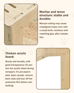 Jaula Plegable de Madera para Hámster con Diseño de Múltiples Niveles para Uso como Hábitat para Mascotas Pequeñas - Product Image 4