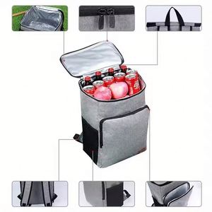 Mochila Nevera Grande Aislada para Almuerzo - Bolsa Refrigerante Rectangular de Tela Oxford Impermeable con Forro de PEVA - Product Image 3