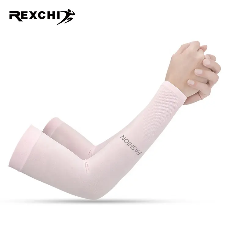 REXCHI HB04 Hot Sale Solid Color Ice Silk Fabric UV Sun Protection Unisex for Outdoor Cool Fishing Arm Sleeves For Summer