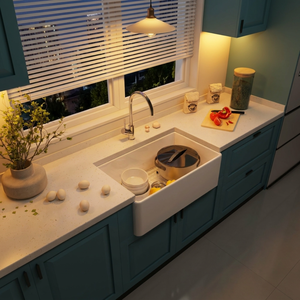 <span class=keywords><strong>Fregadero</strong></span> <span class=keywords><strong>de</strong></span> <span class=keywords><strong>Cocina</strong></span> Blanco <span class=keywords><strong>de</strong></span> Arcilla Refractaria Estilo Granja con Delantal Frontal <span class=keywords><strong>de</strong></span> 30 Pulgadas y Un Solo Tazón <span class=keywords><strong>para</strong></span> <span class=keywords><strong>Cocina</strong></span> <span class=keywords><strong>de</strong></span> Lujo - Product Image 1