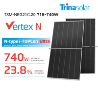 Panneaux solaires bifaciaux Trina N-Type 550W 600W 700W 710W 720W 725W 730W 735W 740W 750W Type N pour système d'énergie solaire domestique