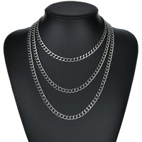 Chaîne Collier Homme Or Acier Inoxydable Maillons Cubains Miami Style Hip Hop