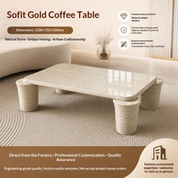Table basse en marbre naturel, design colonne romaine, table centrale de luxe pour salon, mobilier architectural moderne, États-Unis