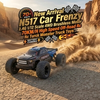 Coche RC N517 Frenzy 1/12 con Motor sin Escobillas 4WD de Alta Velocidad 70KM/H, Camioneta Monstruo Todoterreno RTR, Juguete de Control Remoto, Regalo HOSHI