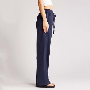 <span class=keywords><strong>Pantaloni</strong></span> lunghi Harem a gamba larga con coulisse quadrata personalizzata primavera autunno <span class=keywords><strong>blu</strong></span> <span class=keywords><strong>Navy</strong></span> <span class=keywords><strong>pantaloni</strong></span> elastici in vita da trekking in bianco - Product Image 2