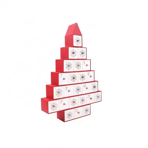 Caja de regalo con calendario de Adviento de Nochebuena al por mayor, embalaje de papel en relieve para Navidad, regalo de vacaciones - Product Image 5