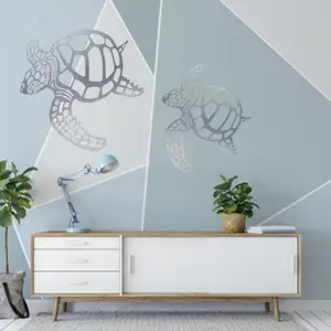 Pingente de tartaruga minimalista moderno personalizado em ferro Art Déco para decoração de paredes interiores de casa, quarto, sala de estar, metal por atacado