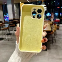 Étui en TPU d'origine pour 16 15 14 Plus 12 13 Pro Max, protection contre les chocs, doublure en microfibre, protection de l'appareil photo